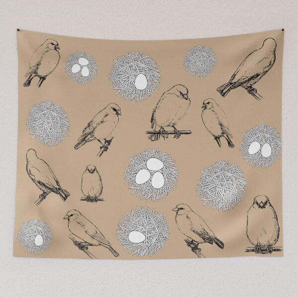 Item preview, Vintage Birds & Nest Rustic Kraft Brown designed and sold by idovedesign.