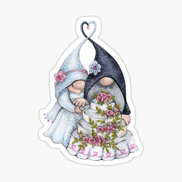 Item preview,  just married gnomes wedding cake designed and sold by amy greaves.