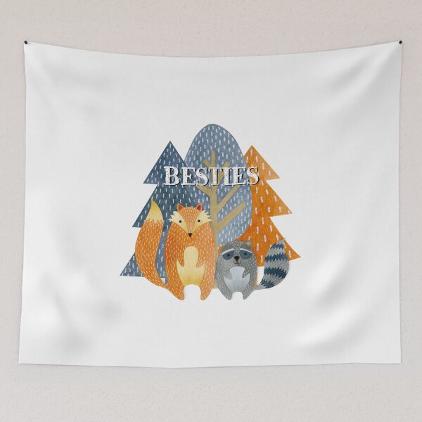 Item preview, Cute Nature Fox and Raccoon Besties designed and sold by JanesCreations.