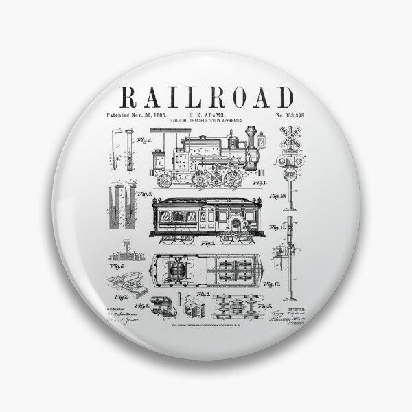 Item preview, Railroad Railway Steam Locomotive Train Vintage Patent Print designed and sold by GrandeDuc.