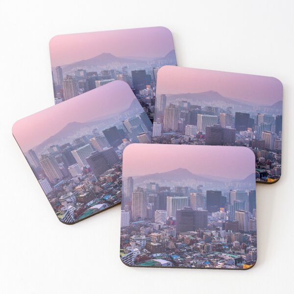 Item preview, Seoul Cityscape on a misty evening in South Korea designed and sold by WorldScenery.