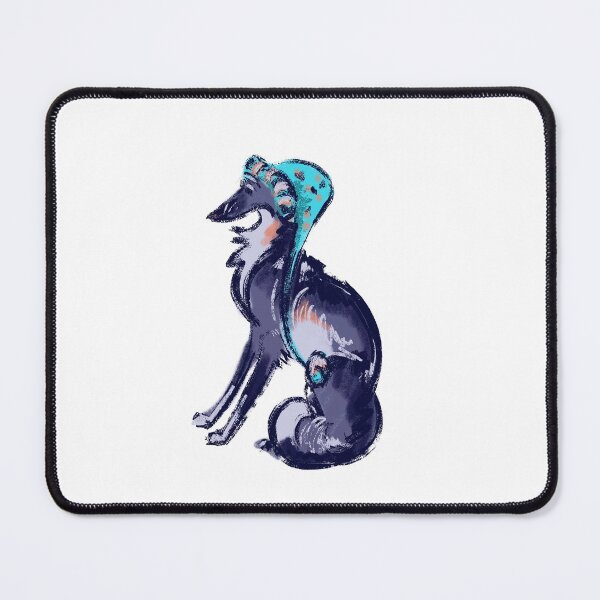 Item preview, Winter Windhound in Stocking Cap designed and sold by LauraGarabedian.