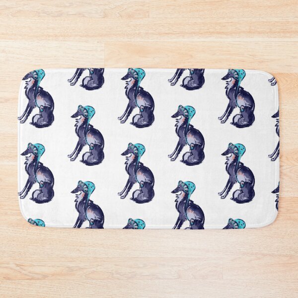 Item preview, Winter Windhound in Stocking Cap designed and sold by LauraGarabedian.