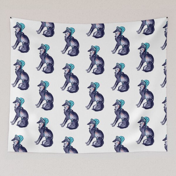 Item preview, Winter Windhound in Stocking Cap designed and sold by LauraGarabedian.