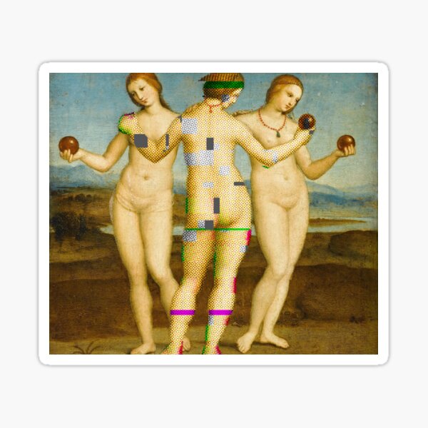 Aperçu de l'œuvre Glitch Pixel des Trois Grâces créée et vendue par KristaZed.