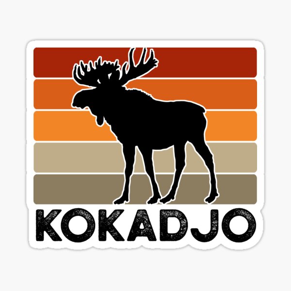 Kokadjo Maine Moose Retro Sunset Moose Wilderness Sticker