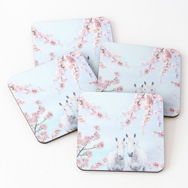 Item preview, Romantic couple of  horses in love / Sakura alley  designed and sold by EglesCreations.