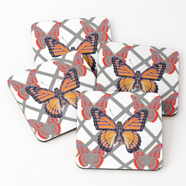 Item preview, GOLDEN MONARCH BUTTERFLY GREY PATTERN ABSTRACT ART designed and sold by sharlesart.