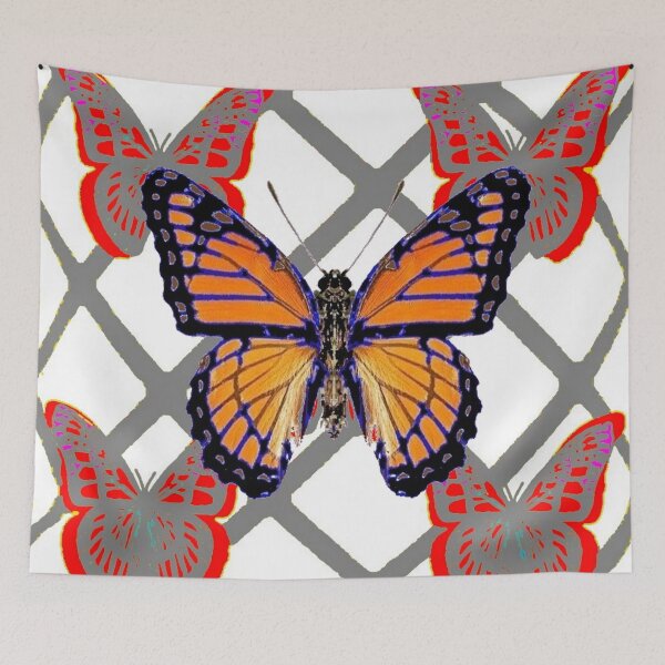 Item preview, GOLDEN MONARCH BUTTERFLY GREY PATTERN ABSTRACT ART designed and sold by sharlesart.