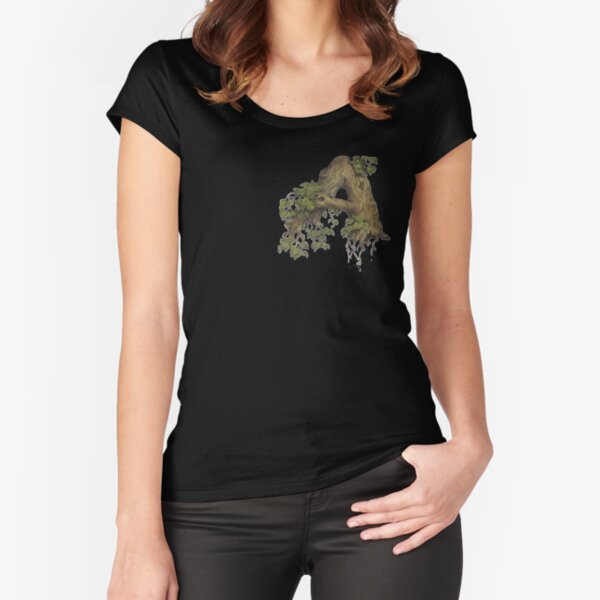 A - letter, wooden letter, initials. Black Fitted Scoop T-Shirt