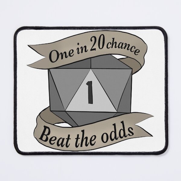 Item preview, One in twenty chance one d20 on white designed and sold by GnomelyDragon.