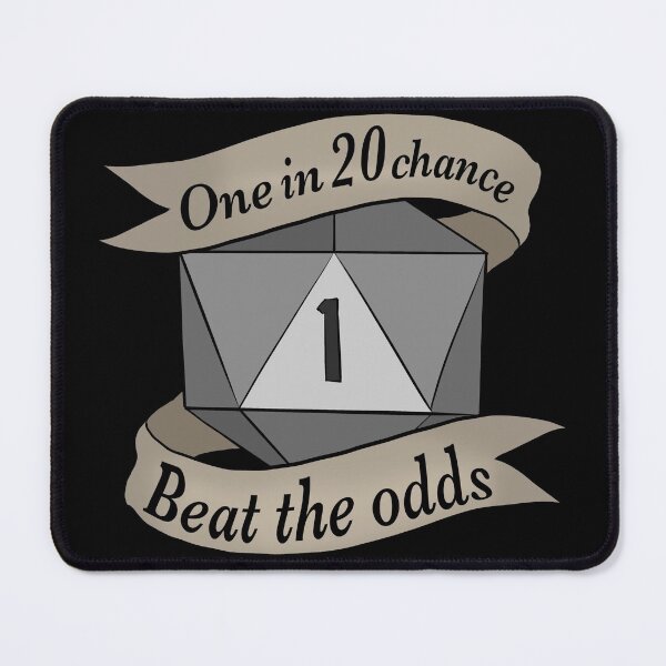 Item preview, One in twenty chance one d20 on black designed and sold by GnomelyDragon.