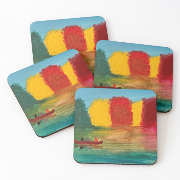 Item preview, Three Cats Canoeing on a Lake designed and sold by catladyjoy.