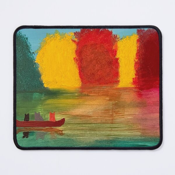 Item preview, Three Cats Canoeing on a Lake designed and sold by catladyjoy.
