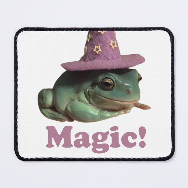 Item preview, cute frog with a witch hat designed and sold by OpalGalaxy.