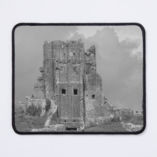 Item preview, Black and white Corfe Castle in the hills designed and sold by cdkphotos.