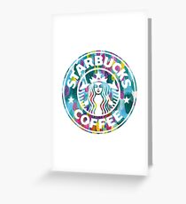 Painted Starbucks Logo Greeting Card