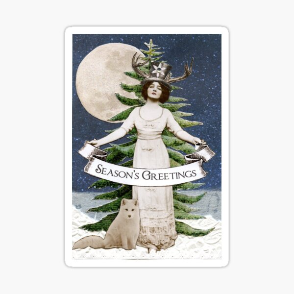 Item preview, Forest Fir and Arctic Fox Seasons Greetings designed and sold by WinonaCookie.