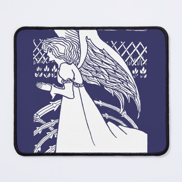 Item preview, Aubrey Beardsley Christmas Angel Blue designed and sold by Pixelchicken.