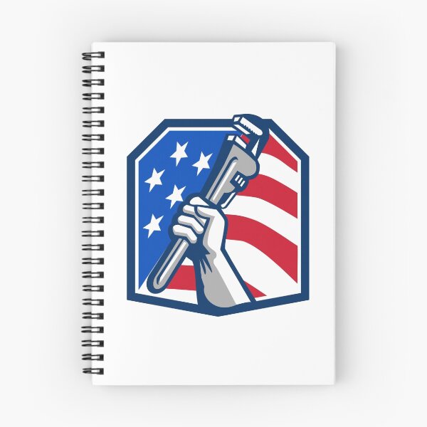Item preview, Plumber Hand Pipe Wrench USA Flag Retro designed and sold by patrimonio.