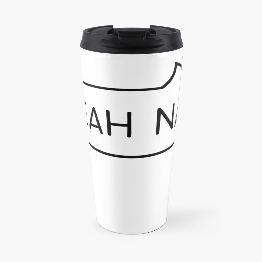 "Australian Slang Speech Bubble "Yeah Nah"" Travel Mug by MrRock