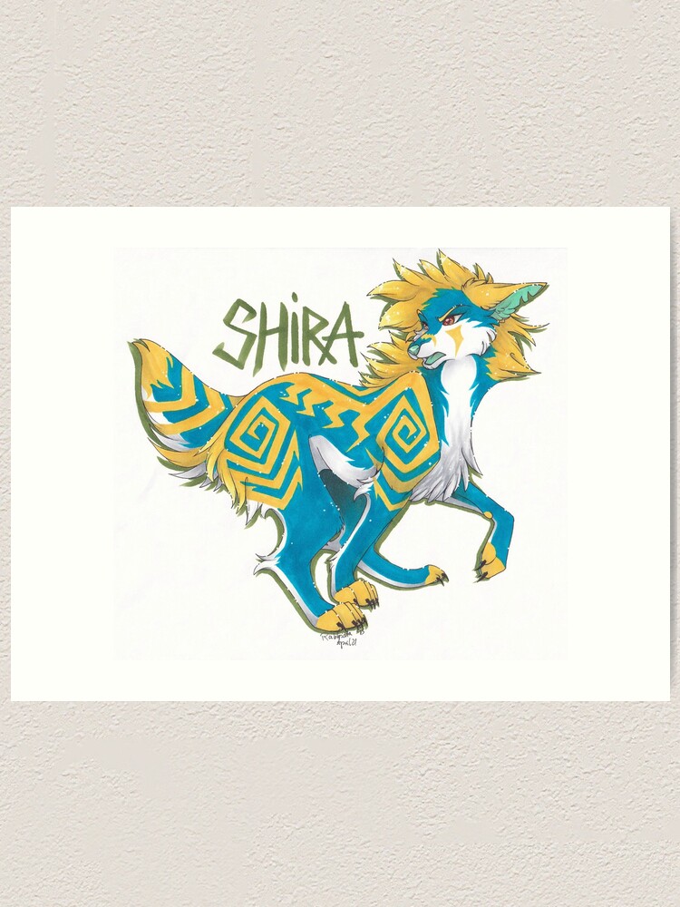 Thumbnail 1 of 3, Art Print, Fantasy wolf designed and sold by Rabbiata.