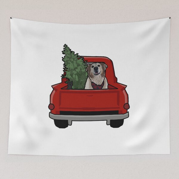 Item preview, Red Truck with Christmas tree designed and sold by beckahbrooks.