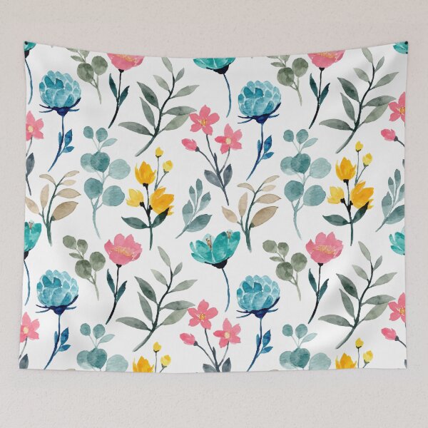 Item preview, Blue, Pink, And Yellow Floral Pattern designed and sold by artsytext.