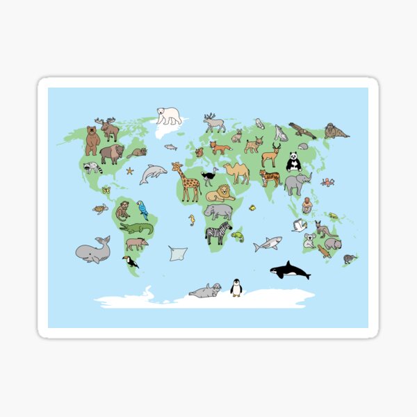 Animal Worldmap Sticker
