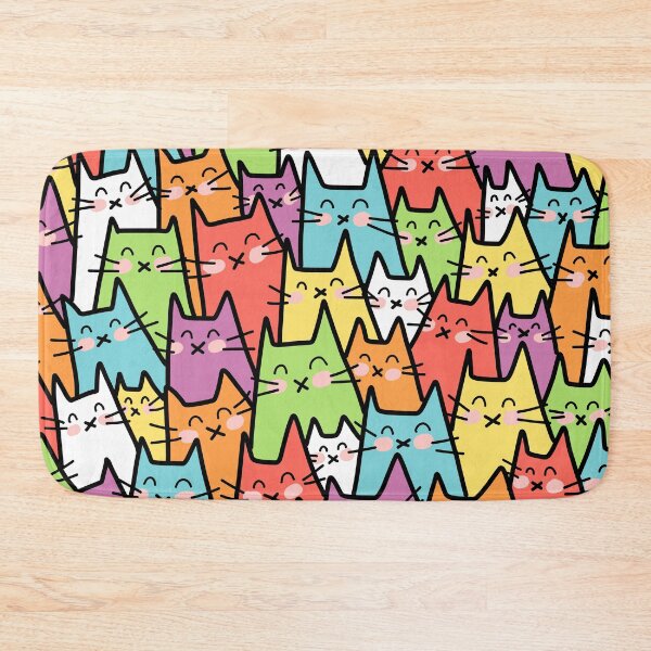 Item preview, Cat Party (Colorful 1) designed and sold by HappyCatPrints.