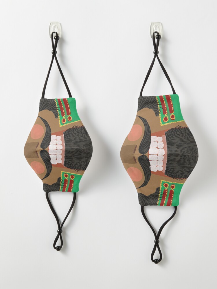 Alternate view of Nutcracker - Brown Red Green Mask