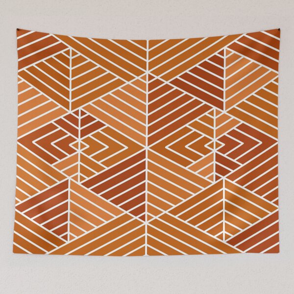 Item preview, Burnt Orange Autumn Pattern - Triangles Edition #3 designed and sold by bubblyshades.
