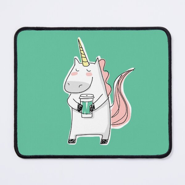 Item preview, Unicorn Holding a Coffee Cup designed and sold by HappyCatPrints.