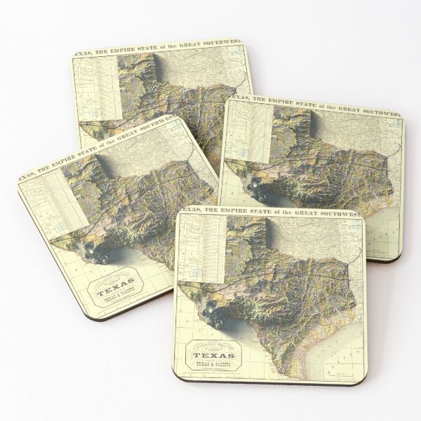 Item preview, 1876 Texas Relief Map 3D digitally-rendered designed and sold by ThinkAboutMaps.