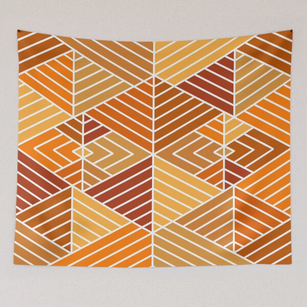 Item preview, Burnt Orange Autumn Pattern - Triangles Edition designed and sold by bubblyshades.