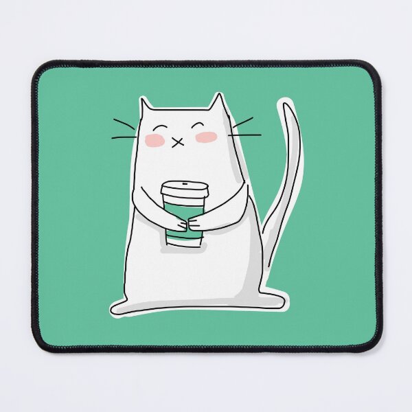 Item preview, Cat Holding a Coffee Cup designed and sold by HappyCatPrints.