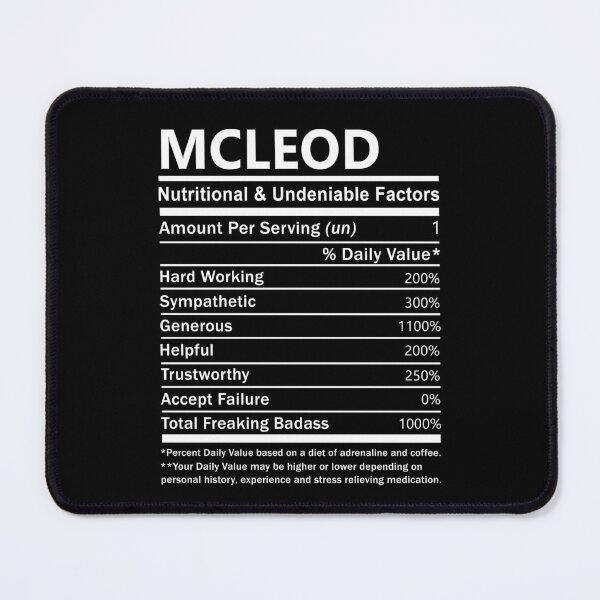 Item preview, Mcleod Name T Shirt - Mcleod Nutritional And Undeniable Factors Gift Item Tee designed and sold by artiagasonya.