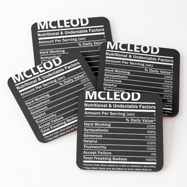 Item preview, Mcleod Name T Shirt - Mcleod Nutritional And Undeniable Factors Gift Item Tee designed and sold by artiagasonya.