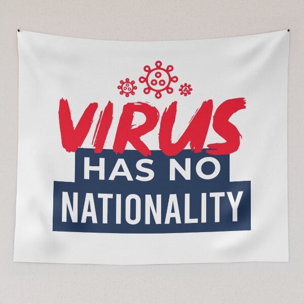 Item preview, Virus Has No Nationality Stop AAPI Hate Protect Asian Lives designed and sold by StickerbashCo.