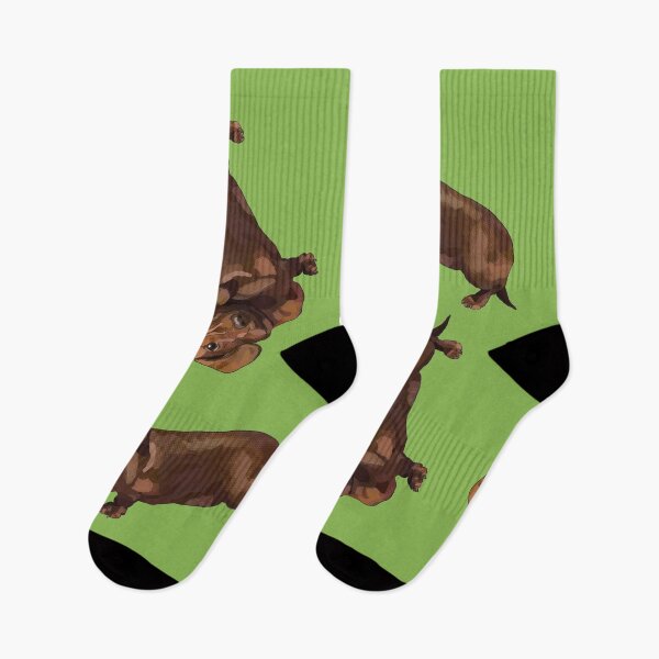 Item preview, Sausage Dog | Mini Dachshund | Mini Doxie | Small Terrier | Green dog designed and sold by BeeFoxTree.