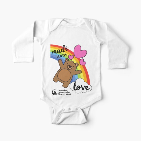 Rainbow Bear - Made with Love Long Sleeve Baby One-Piece