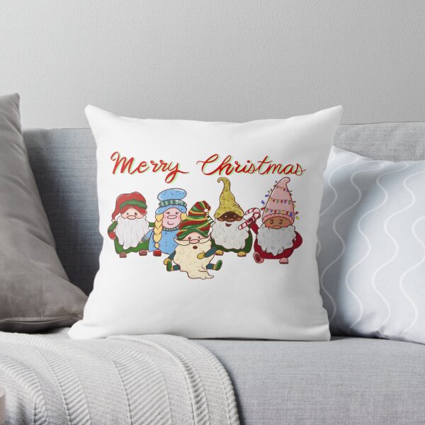 Merry Christmas from my Gnomes! Throw Pillow