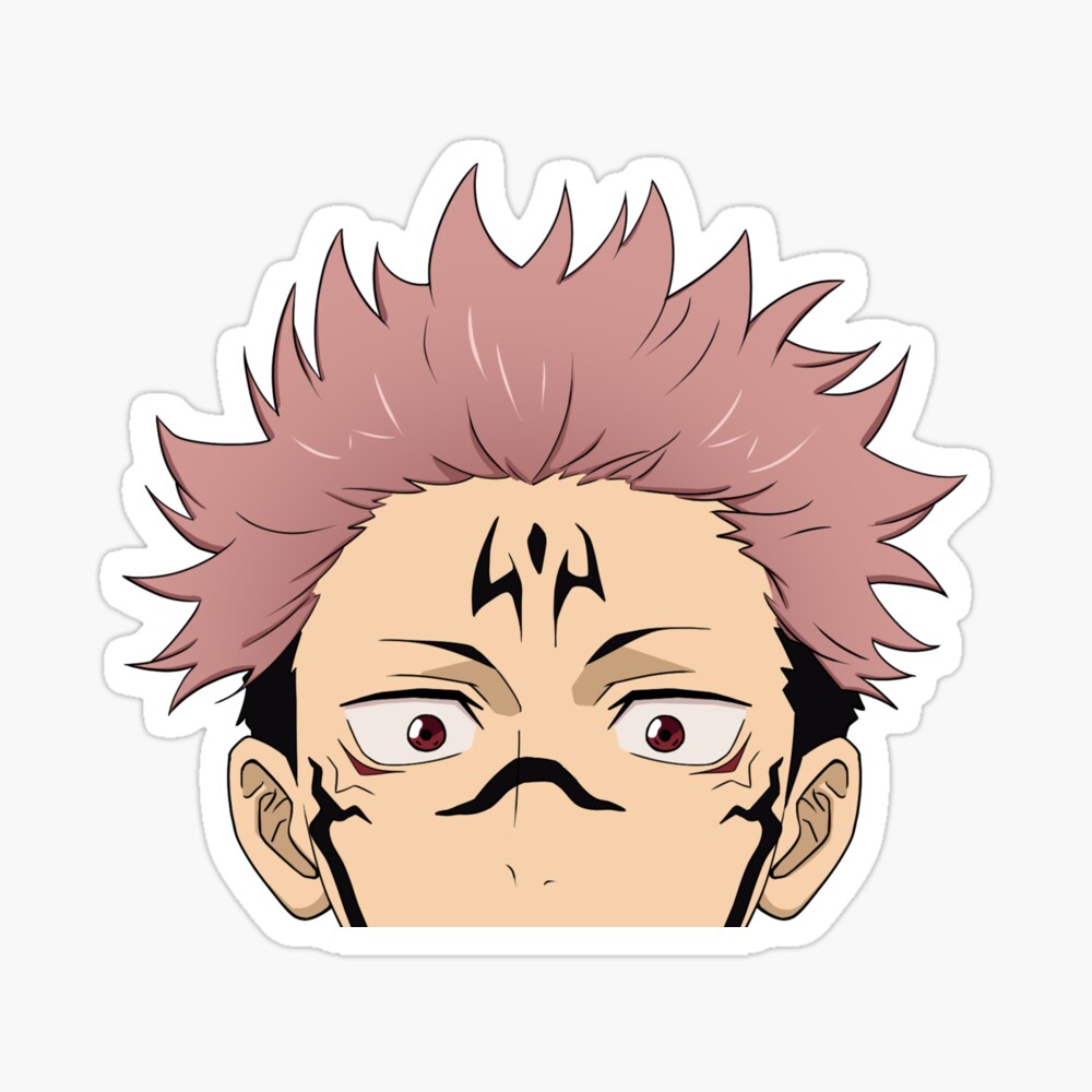 Ryomen Sukuna Peeker Sticker Anime Jujutsu Kawaii Cute 