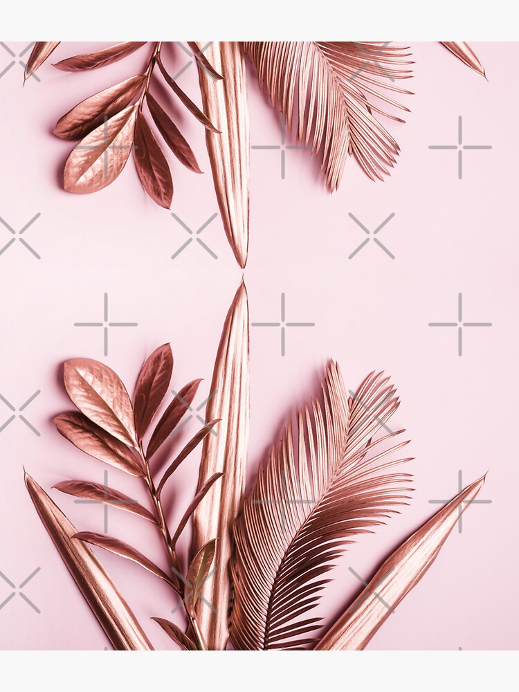 "Rose Gold Leaves" Sticker for Sale by Sarashelle Redbubble