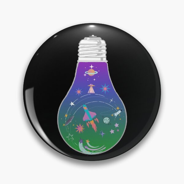 Item preview, Galaxy space rocket planet light bulb - Kawaii designed and sold by LukjanovArt.
