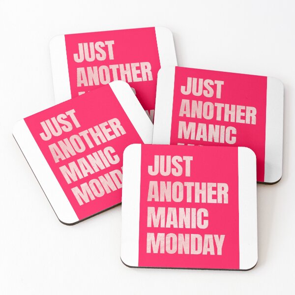 Item preview, Just another manic monday wall art in red/pink designed and sold by TeabreakType.