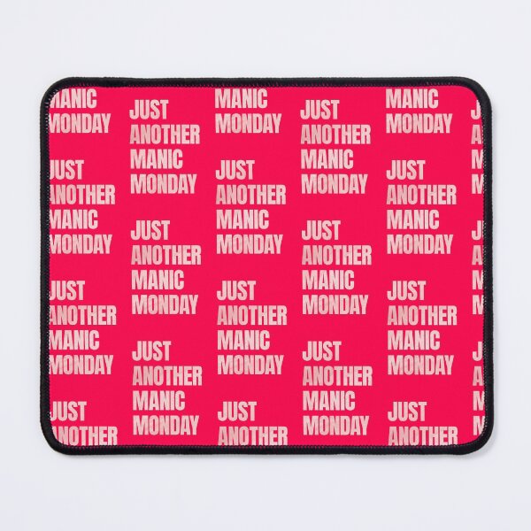 Item preview, Just another manic monday wall art in red/pink designed and sold by TeabreakType.