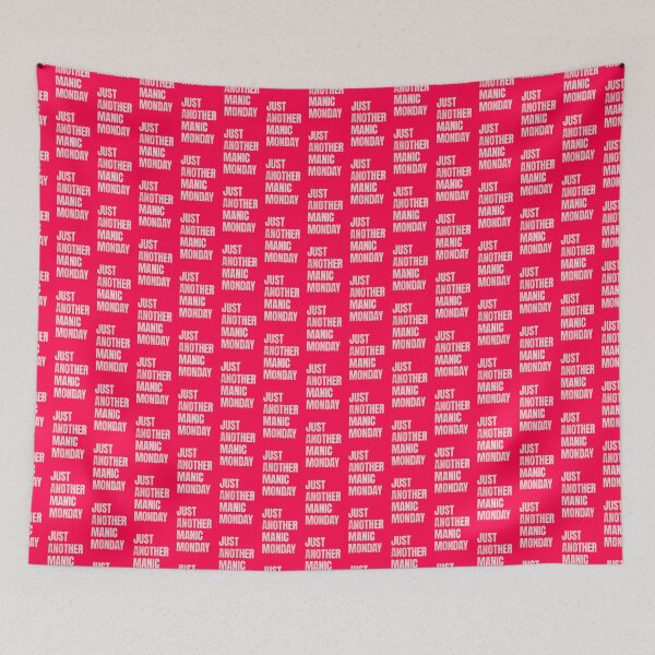 Item preview, Just another manic monday wall art in red/pink designed and sold by TeabreakType.