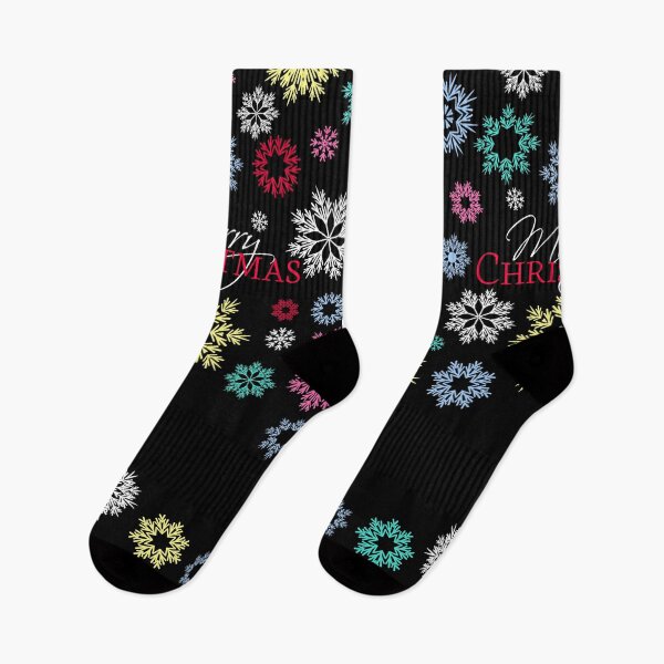 Artikelvorschau, Frohe Weihnachten Schwarzes Kleid Mehrfarbige Schneeflocken entworfen und verkauft von Ross-Sergey.