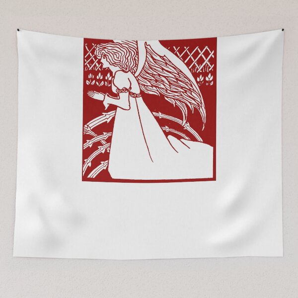 Item preview, Aubrey Beardsley Christmas Angel Red designed and sold by Pixelchicken.